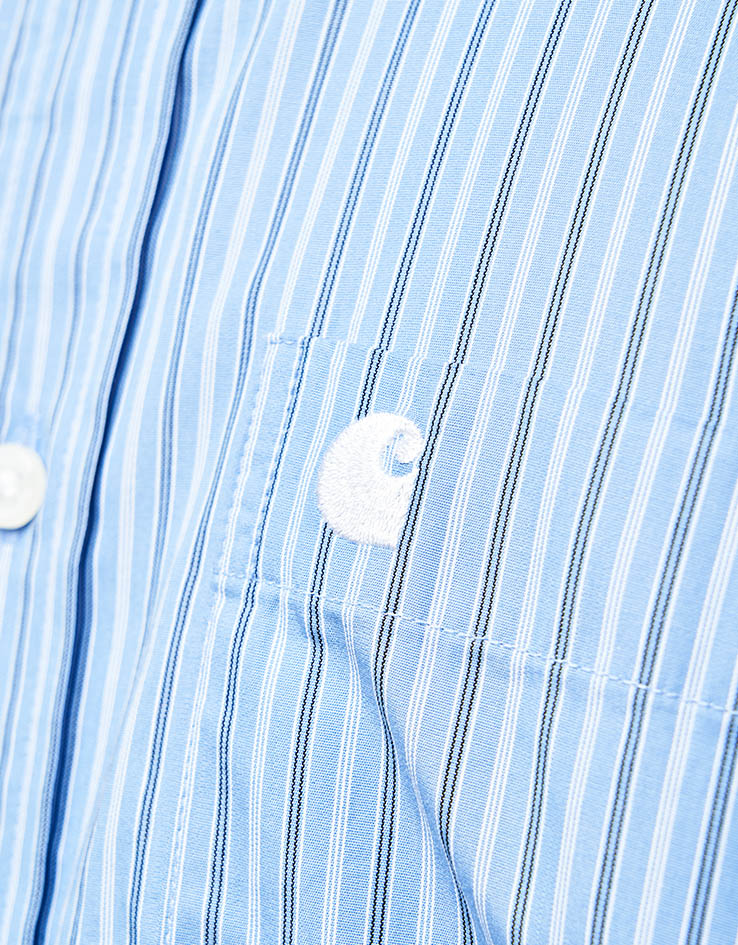 Carhartt WIP S/S Keene Shirt - Keene Stripe/Curacao