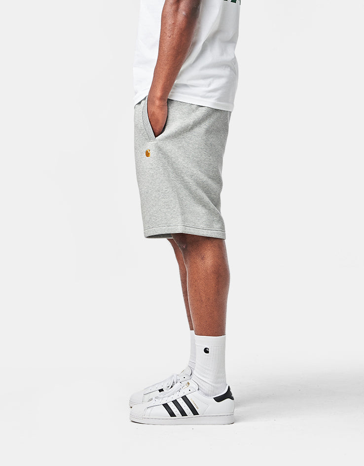 Carhartt WIP Chase Sweat Short - Grey Heather/Gold