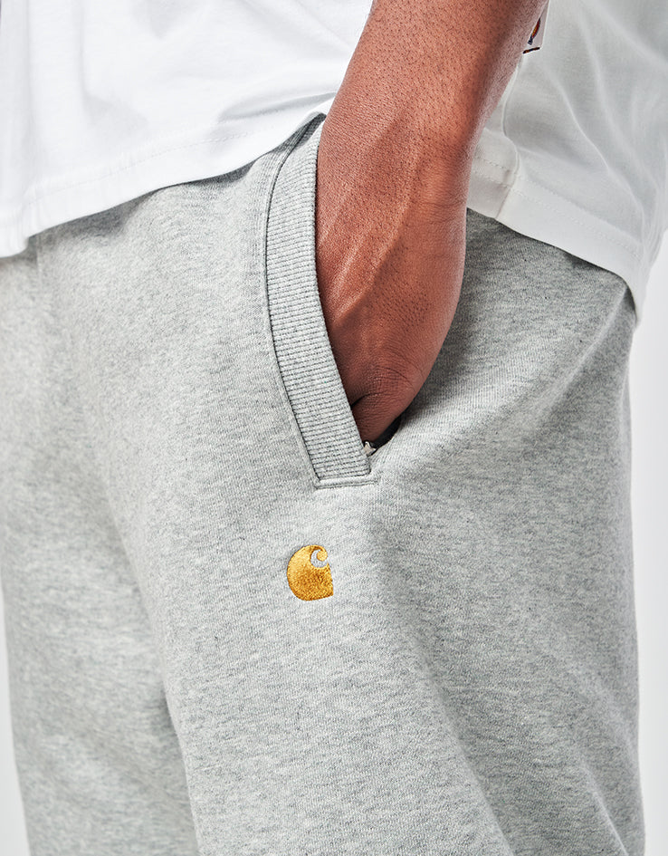 Carhartt WIP Chase Sweat Short - Grey Heather/Gold