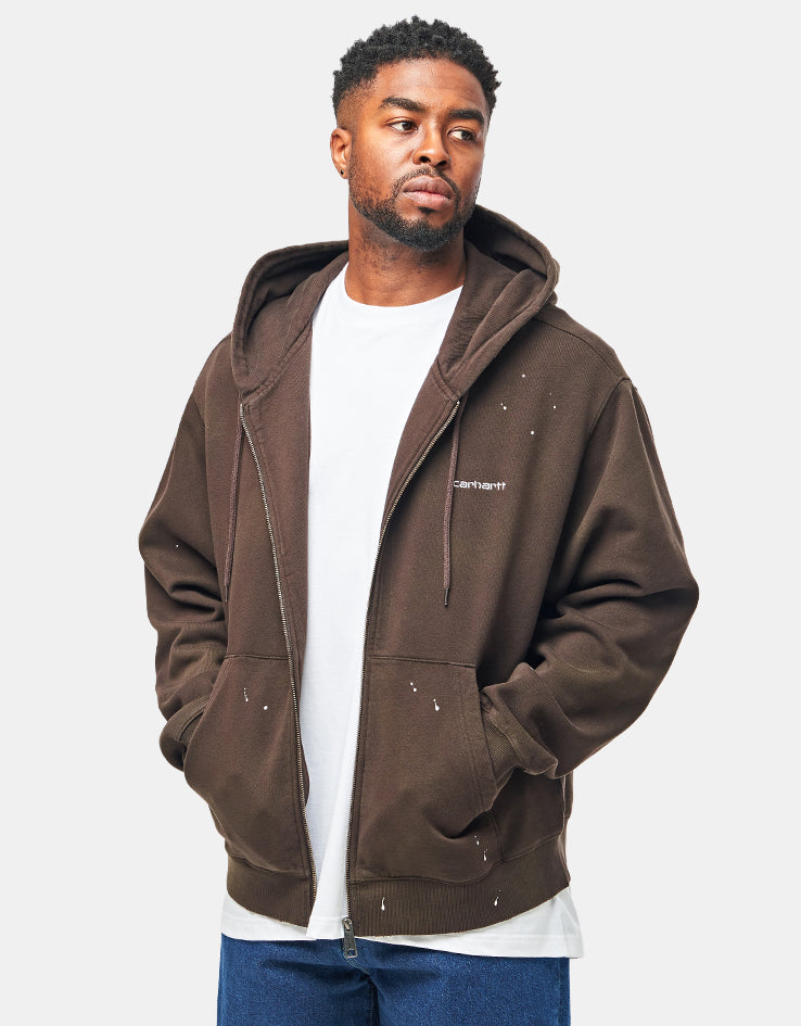 Carhartt WIP Hooded Painter Jacket - Tobacco (Destroy Wash/Splatter)