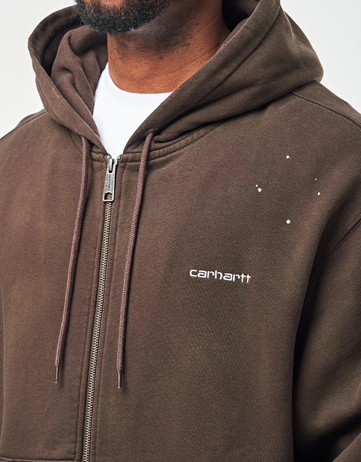 Carhartt WIP Hooded Painter Jacket - Tobacco (Destroy Wash/Splatter)