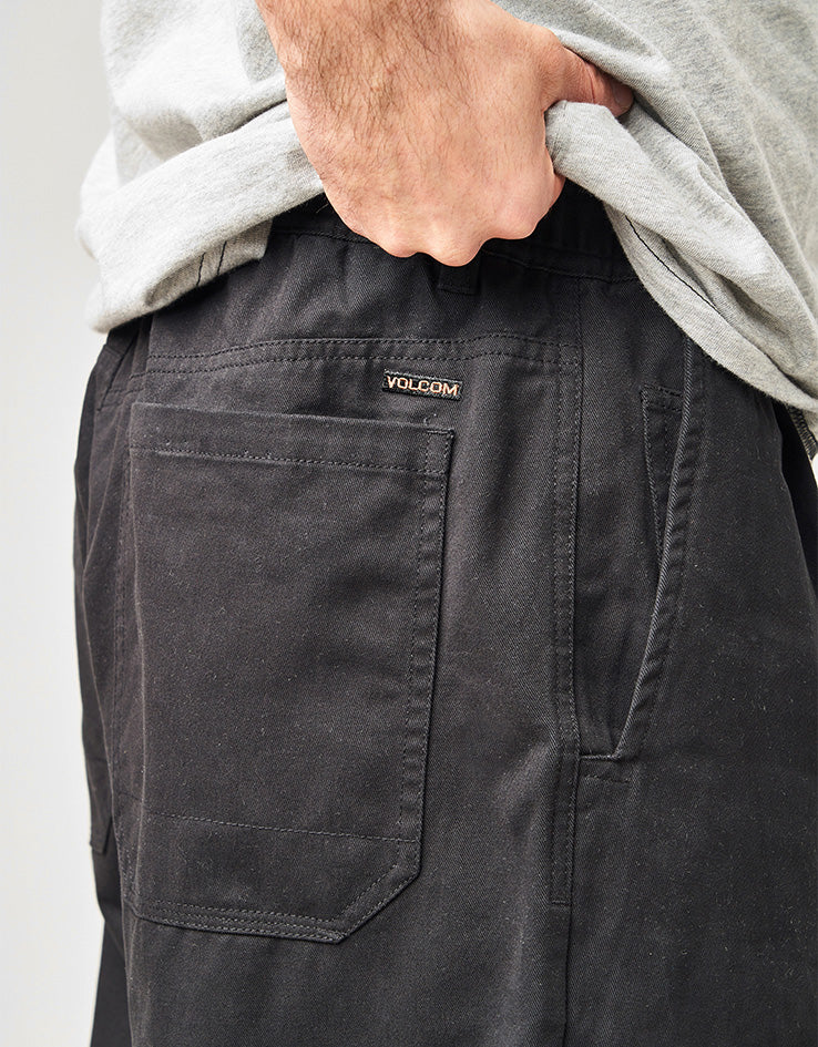 Volcom Chillow Pleat Elasticated Waist Pant - Antique Black
