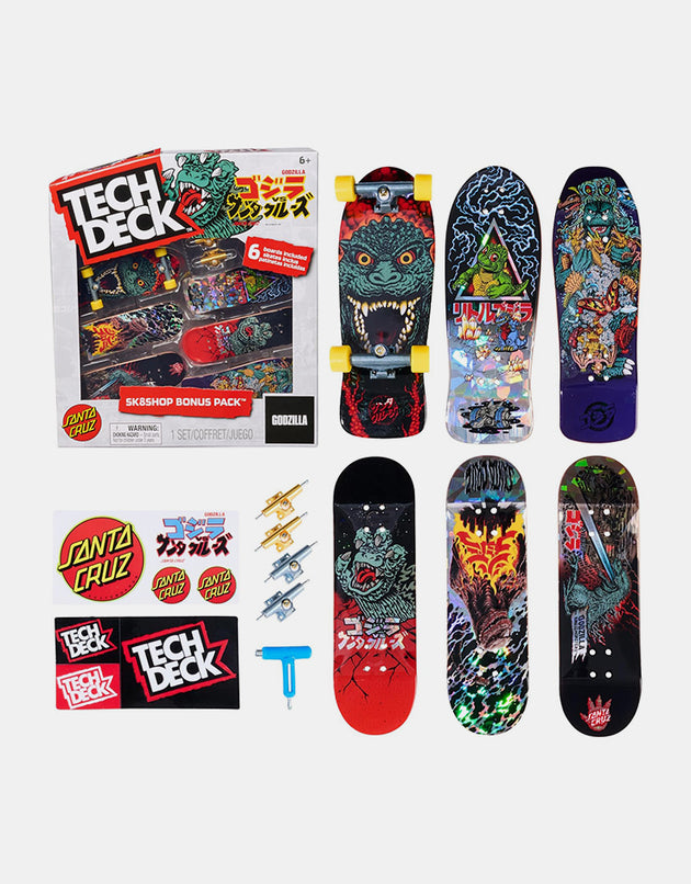 Tech Deck Santa Cruz Godzilla SK8Shop Fingerboard Bonus Pack - 8 Pack