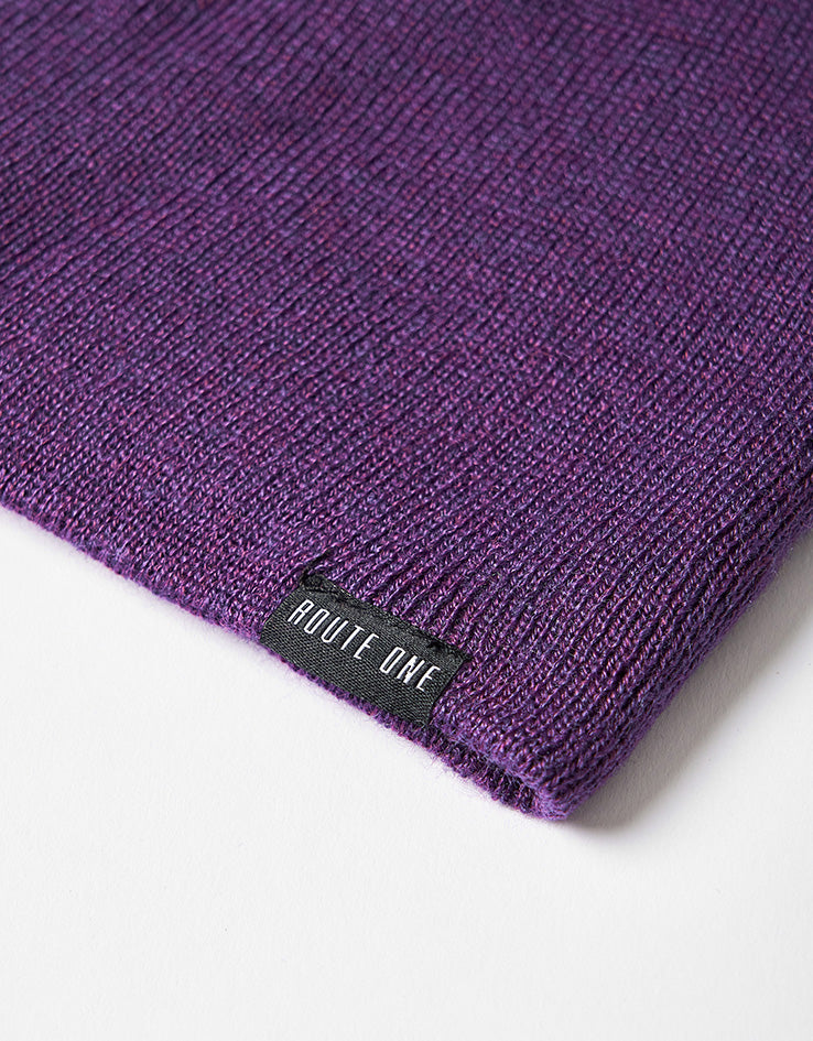 Route One Cuffless Beanie - Purple