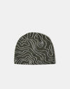 Route One Topographic Cuffless Beanie - Ivy/White