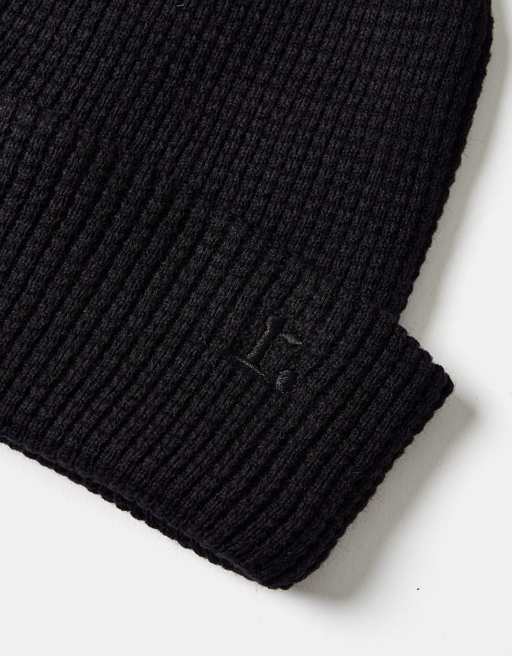 Route One Waffle Fisherman Beanie - Black