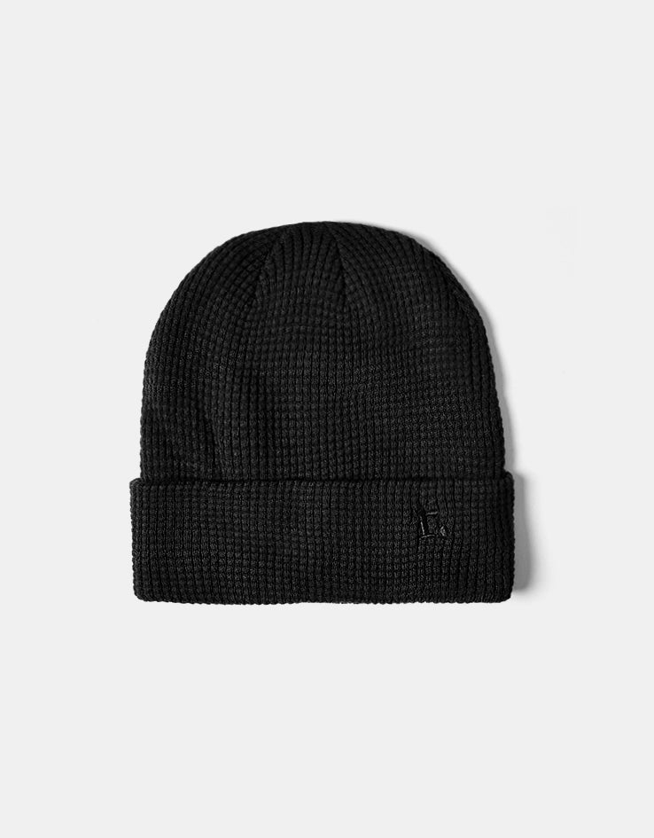 Route One Waffle Fisherman Beanie - Black