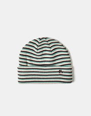 Route One Striped Cuffed Beanie - Brown/Sage/Sand
