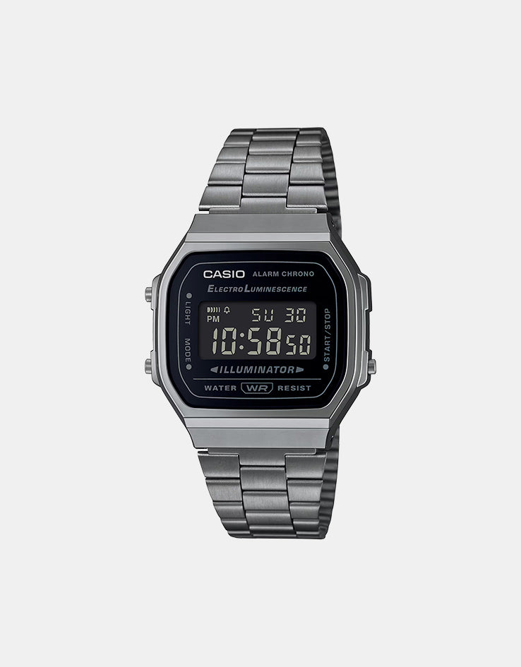 Casio A168WEGG-1BEF Watch - Black Chrome