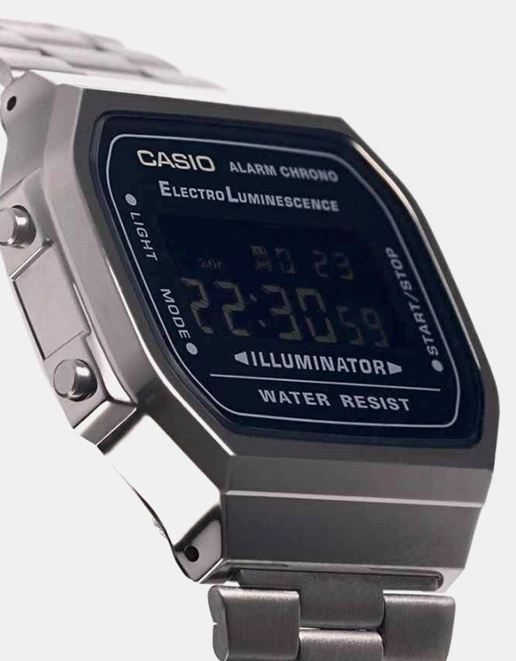 Casio A168WEGG-1BEF Watch - Black Chrome
