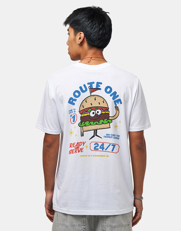 Route One Burger Organic T-Shirt - White