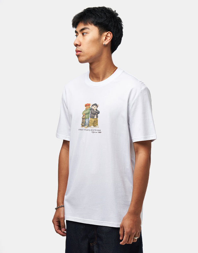 Route One Bear Wear Organic T-Shirt - White