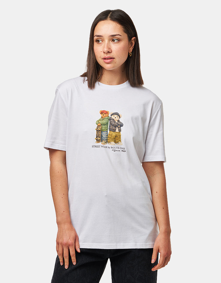Route One Bear Wear Organic T-Shirt - White