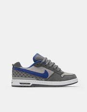 Nike SB Paul Rodriguez Zoom Air Low DG Skate Shoes - Flint Grey/Deep Royal Blue-Flint Grey