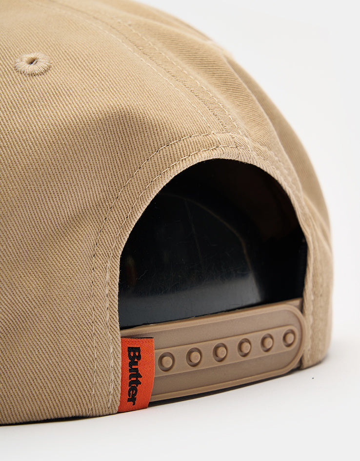 Butter Goods Tide 5 Panel Cap - Washed Tan/Seaweed