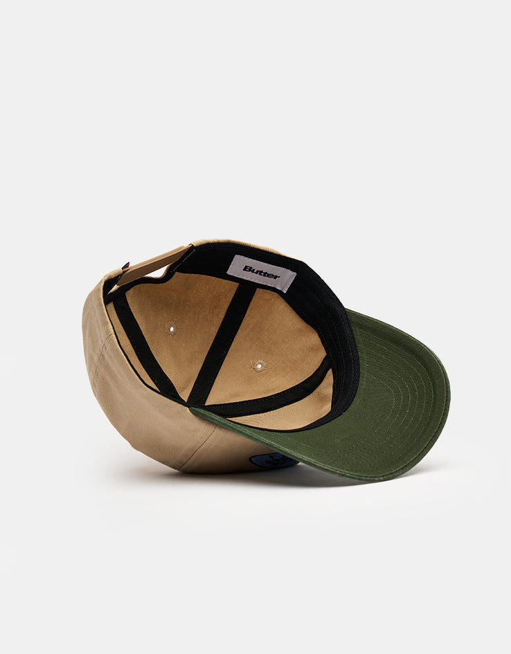 Butter Goods Tide 5 Panel Cap - Washed Tan/Seaweed