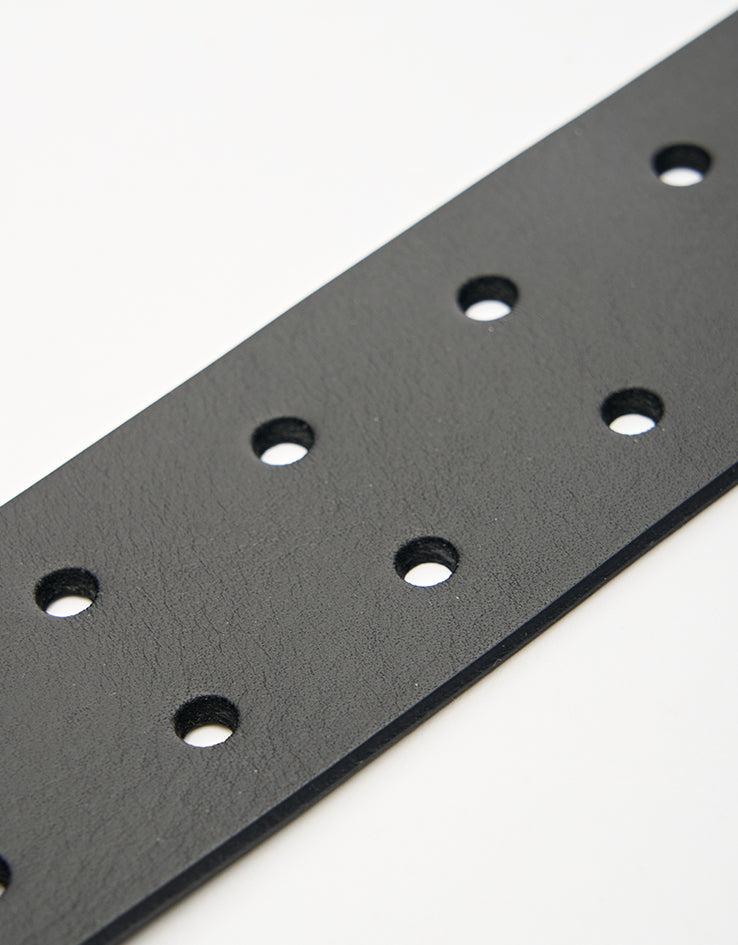 Carhartt WIP Double Script Leather Belt - Black/Silver