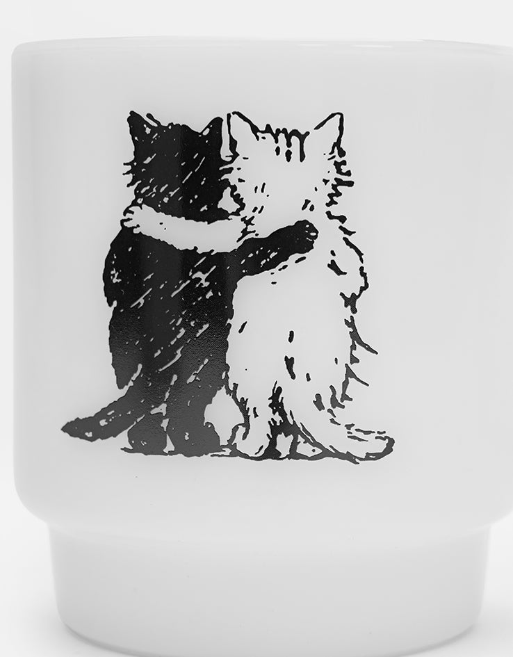 Carhartt WIP Hugging Cats Glass Mug - White