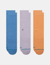 Stance Icon Classic 3 Pack Crew Socks - Capri Blue