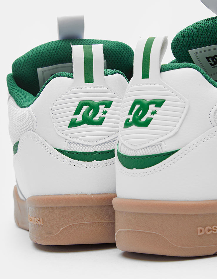 DC JS2 Skate Shoes - White/Green/Gum