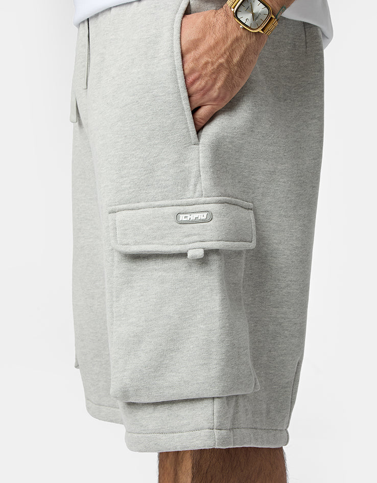 ICHPIG Fleece Cargo Shorts - Grey Marle