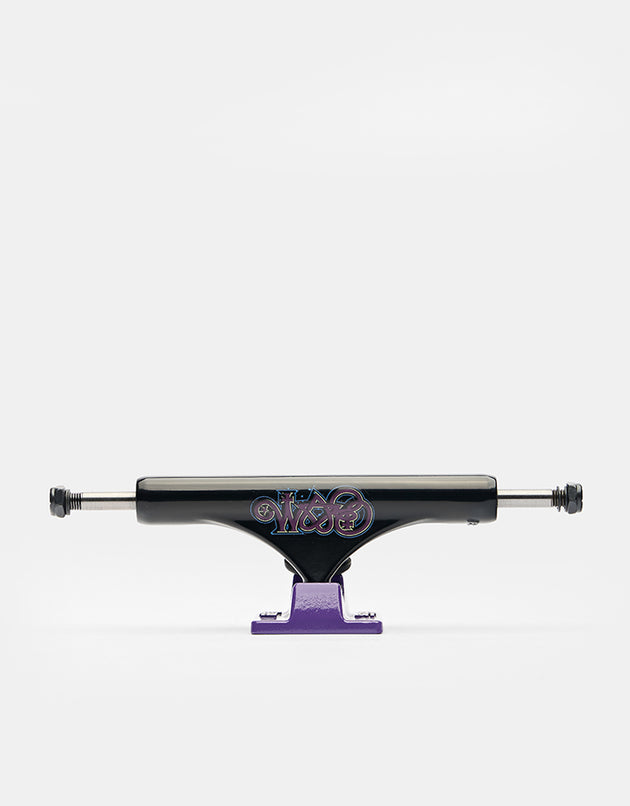 Slappy Bam Margera ST1 Hollow Skateboard Trucks - Black/Purple (Pair)