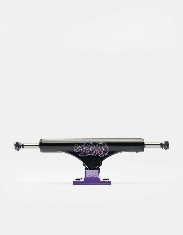 Slappy Bam Margera ST1 Hollow Skateboard Trucks - Black/Purple (Pair)