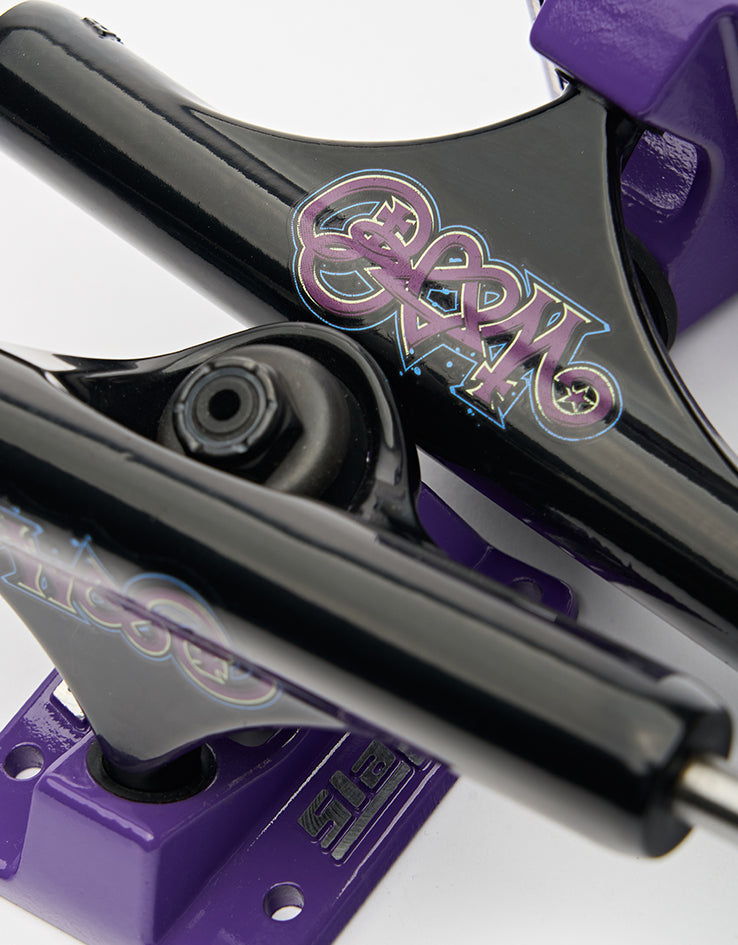 Slappy Bam Margera ST1 Hollow Skateboard Trucks - Black/Purple (Pair)