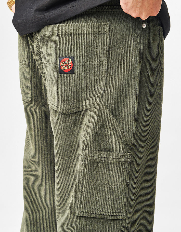 Santa Cruz Cord Carpenter Big Pants - Dark Moss Cord