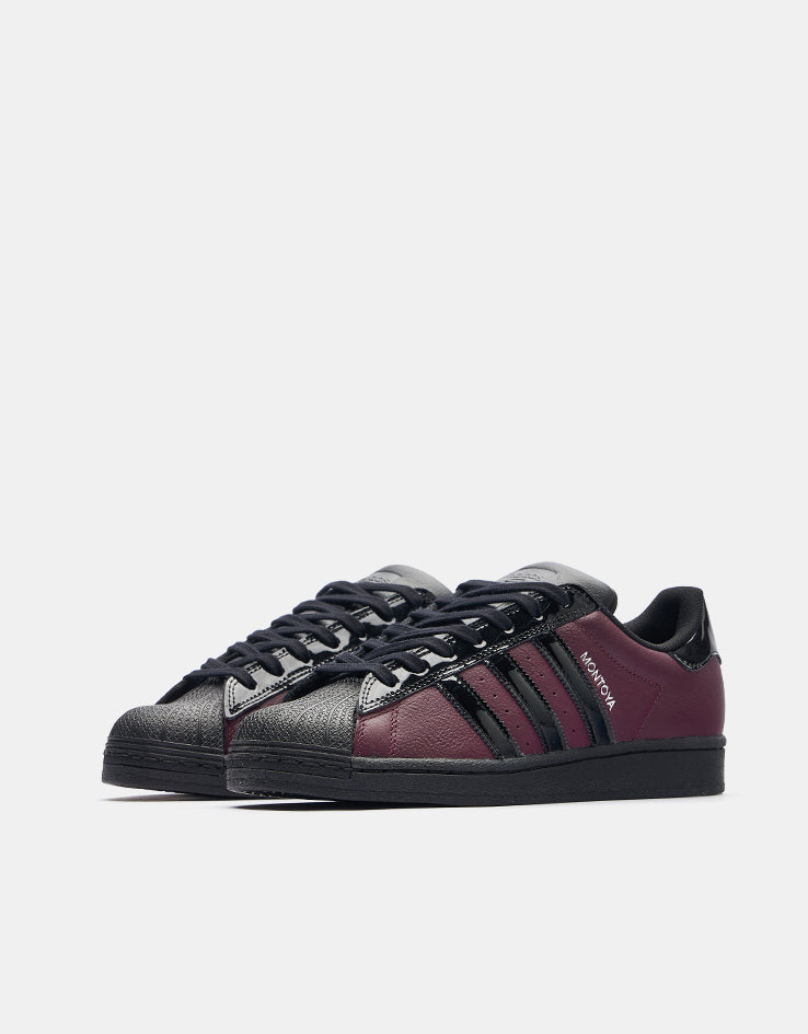 adidas x Marcos Montoya Superstar ADV Skate Shoes - Red Night/Core Black/Red Night