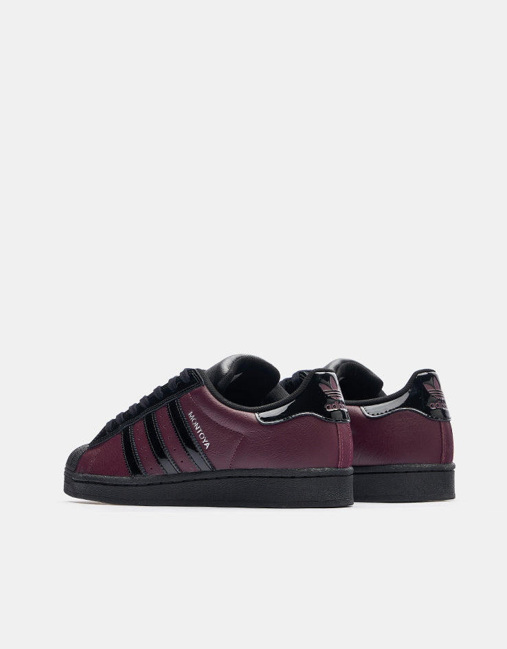 adidas x Marcos Montoya Superstar ADV Skate Shoes - Red Night/Core Black/Red Night