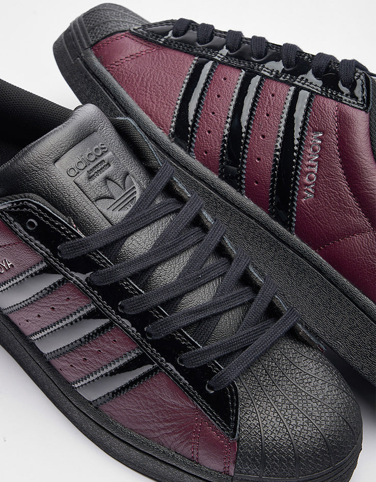 adidas x Marcos Montoya Superstar ADV Skate Shoes - Red Night/Core Black/Red Night