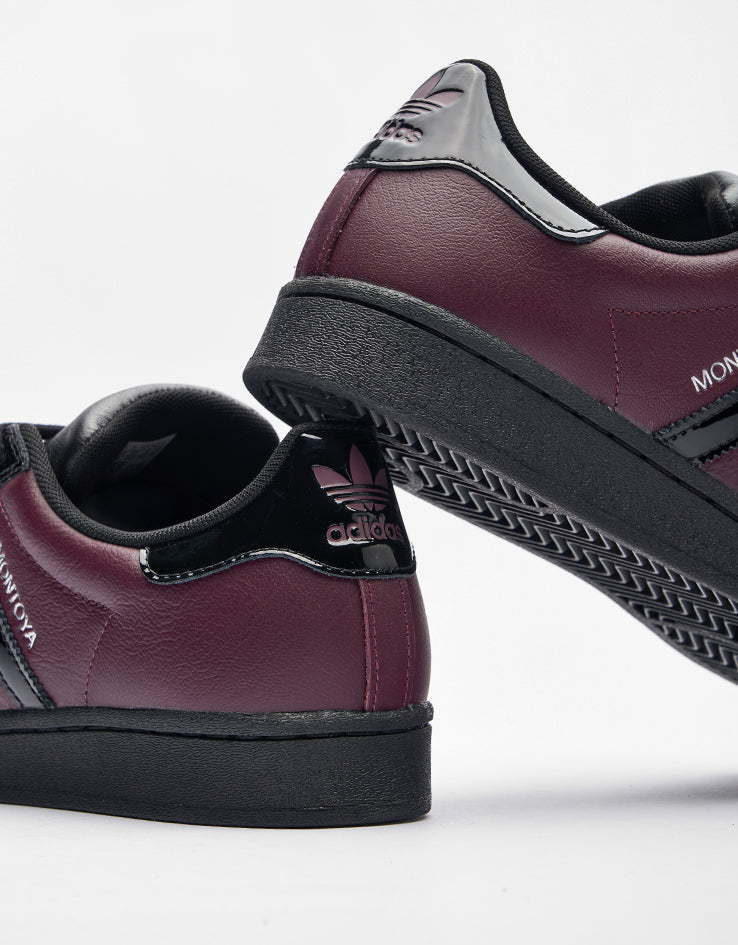 adidas x Marcos Montoya Superstar ADV Skate Shoes - Red Night/Core Black/Red Night