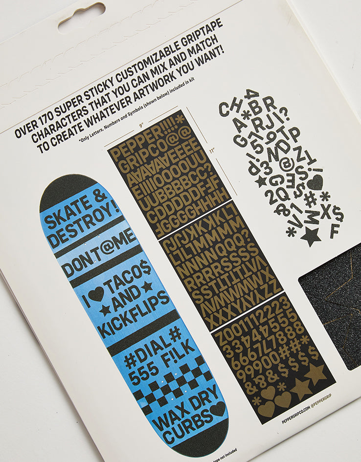 Pepper Alphanumeric Custom Grip Tape Pack