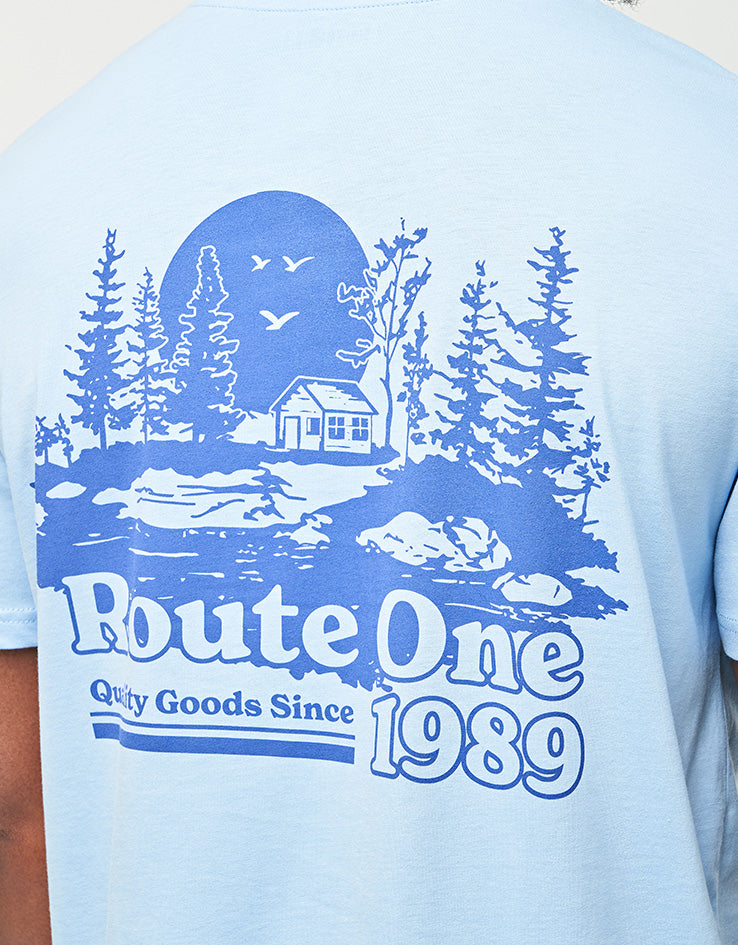 Route One Cabin Organic T-Shirt - Blue Soul