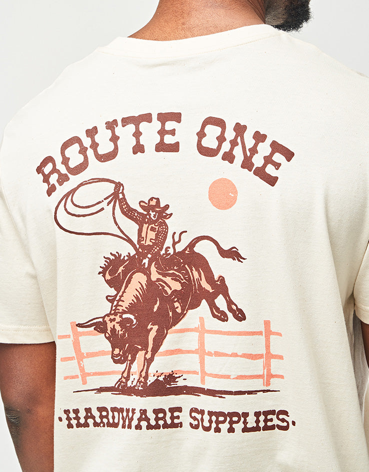 Route One Cowboy Organic T-Shirt - Natural Raw