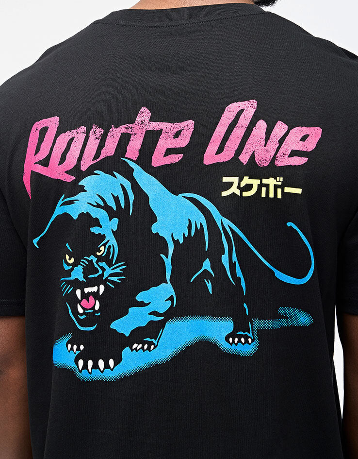 Route One Panther Organic T-Shirt - Black
