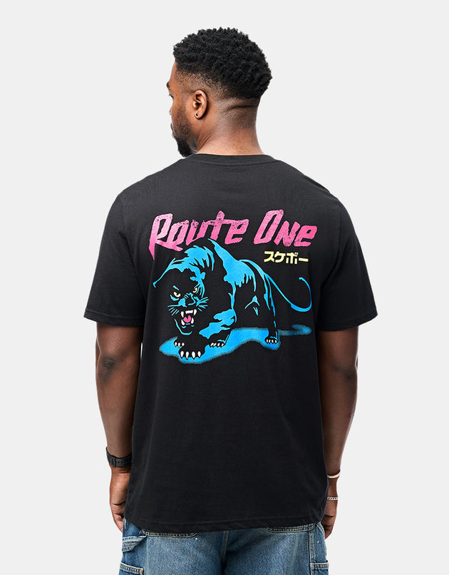 Route One Panther Organic T-Shirt - Black