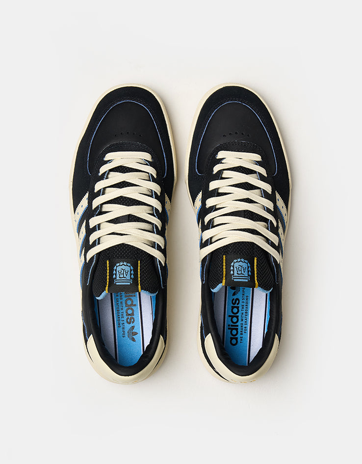 adidas x Thrasher x AFA Glenburn Skate Shoes - Core Black/Cream White/Gum