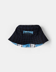 adidas x Thrasher x AFA Reversible Bucket Hat - Night Navy/Light Blue