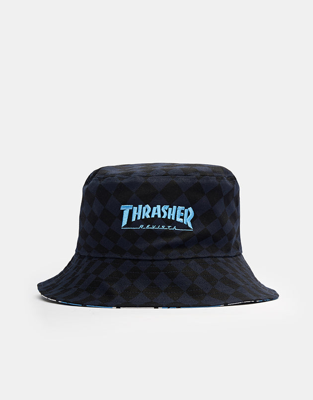 adidas x Thrasher x AFA Reversible Bucket Hat - Night Navy/Light Blue