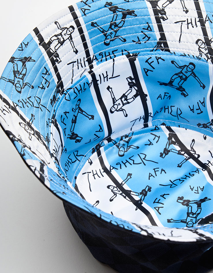 adidas x Thrasher x AFA Reversible Bucket Hat - Night Navy/Light Blue