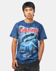 Thrasher Hand-Dyed Shark T-Shirt - Navy