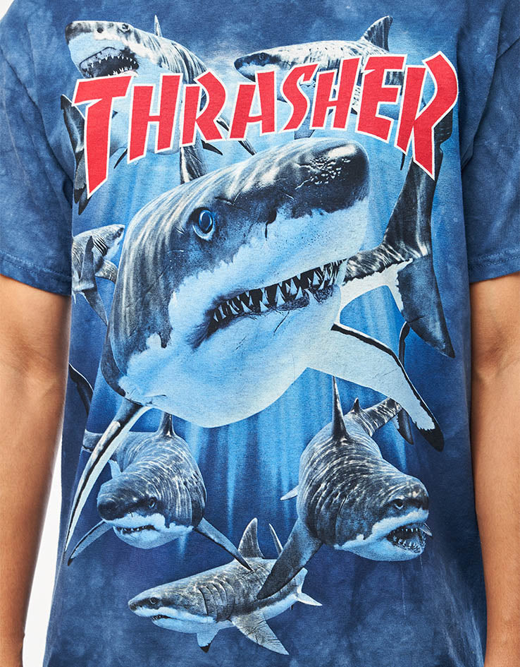 Thrasher Hand-Dyed Shark T-Shirt - Navy