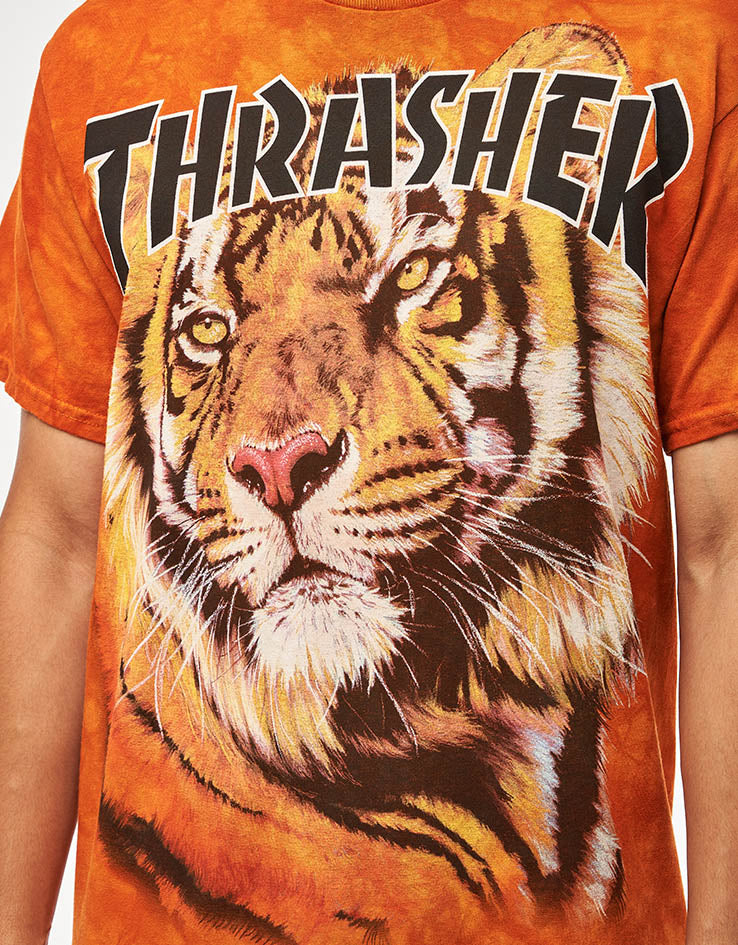 Thrasher Hand-Dyed Tiger T-Shirt - Orange