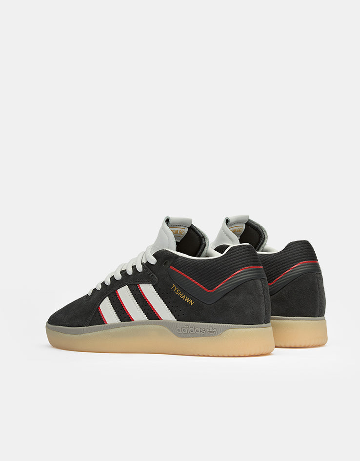 adidas Tyshawn Skate Shoes - Carbon/Crystal White/Better Scarlet