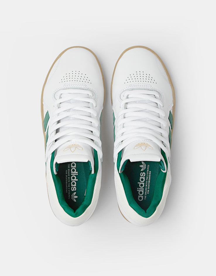 adidas Tyshawn Skate Shoes - White/Collegiate Green/Gum
