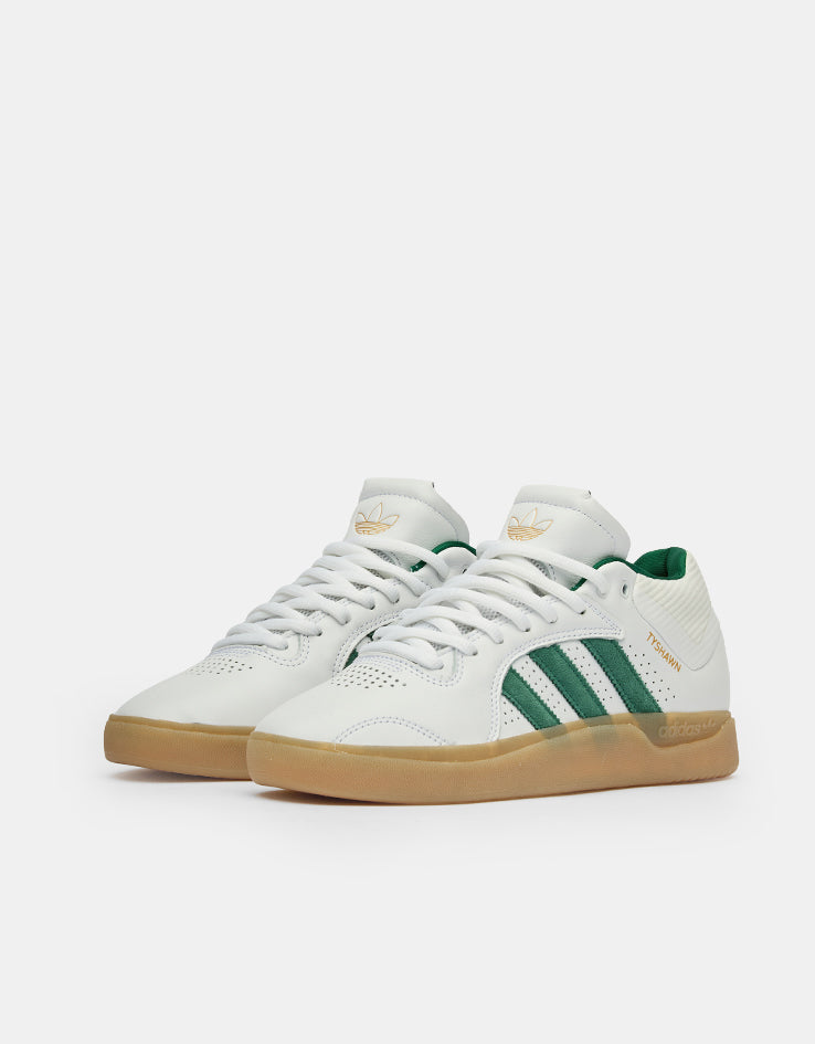 adidas Tyshawn Skate Shoes - White/Collegiate Green/Gum