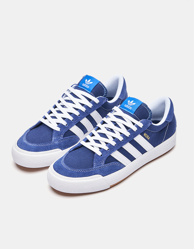 adidas Nora Skate Shoes - Dark Blue/White/Gold Metallic