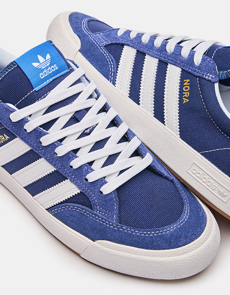 adidas Nora Skate Shoes - Dark Blue/White/Gold Metallic